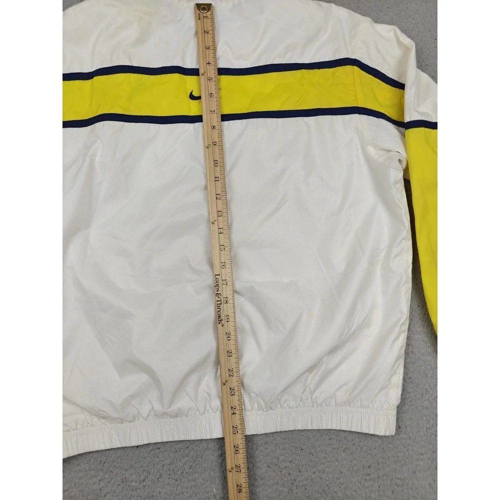 Vintage Nike Windbreaker‎ Jacket Youth Large 12-14 White Yellow Hooded Zip